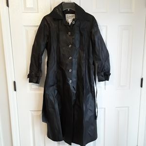 Vintage Vanessa Black Leather Trench Coat
